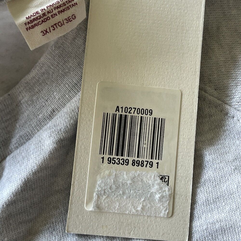 Levi's 3X-Large Sweatshirt Stretch Long Sleeve Grey w/ White Logo Womens New - Picture 10 of 10